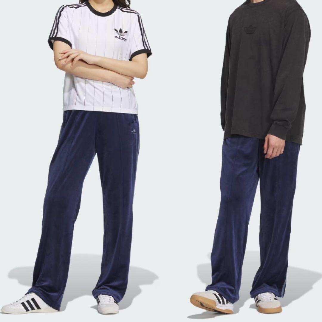 adidas ベッケンバウアー　ベロア　トラックパンツ　ネイビー　Mサイズ