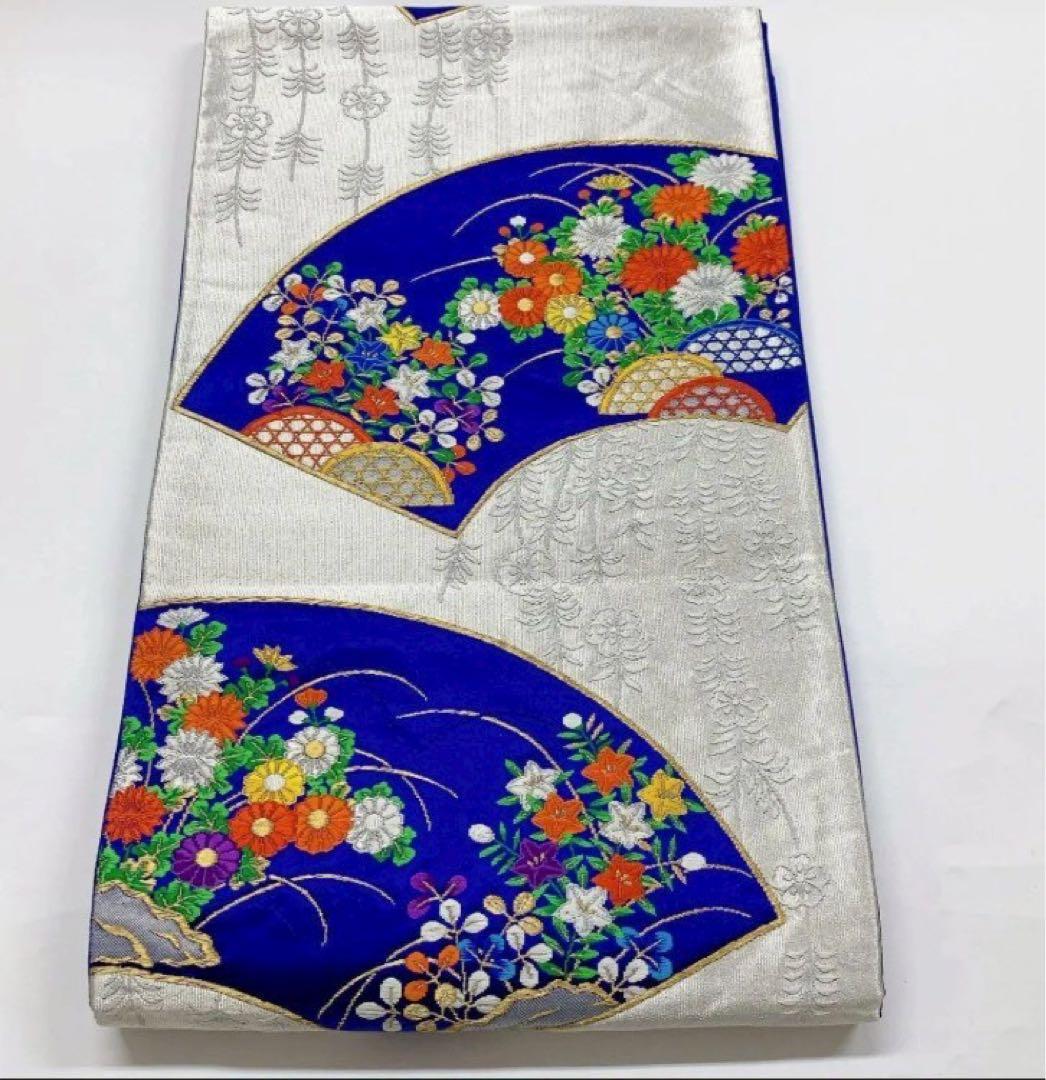 tu様［7144］振袖 笹竹花鳥文 駒刺繍 成人式 卒業式 正絹 着物 袷
