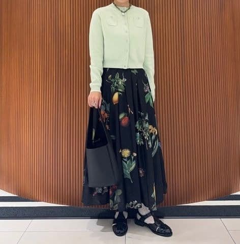 CABaN コットンカシミヤ クルーネックカーディガン ライトグリーン S