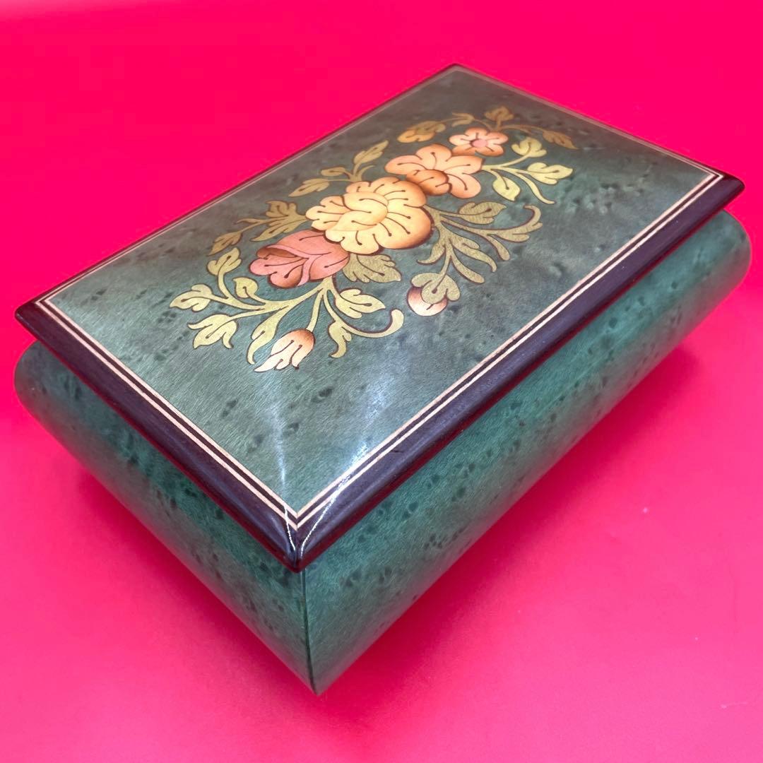 Reuge リュージュ　オルゴール　ビンテージ　花柄　イタリア製　木製