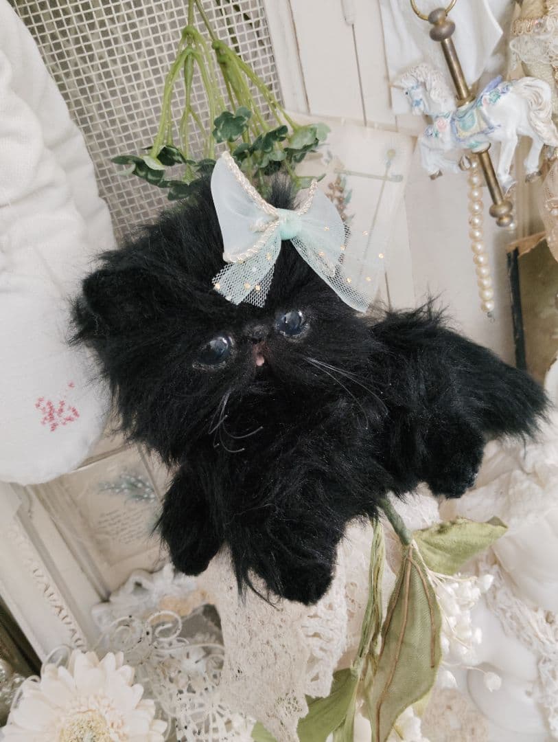 エキゾチック子猫ちゃん♡黒猫ジジちゃん♡アートドール♡ぬいぐるみ♡