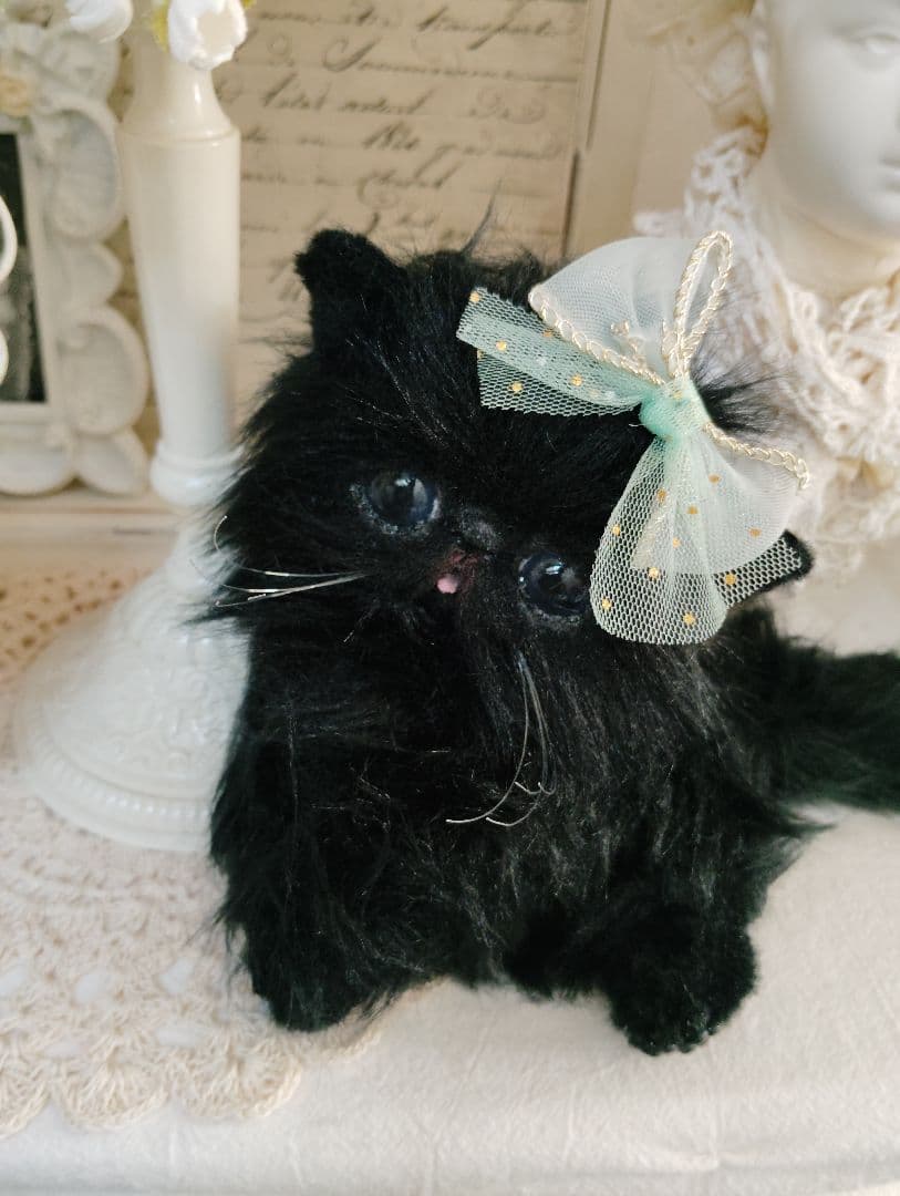エキゾチック子猫ちゃん♡黒猫ジジちゃん♡アートドール♡ぬいぐるみ♡