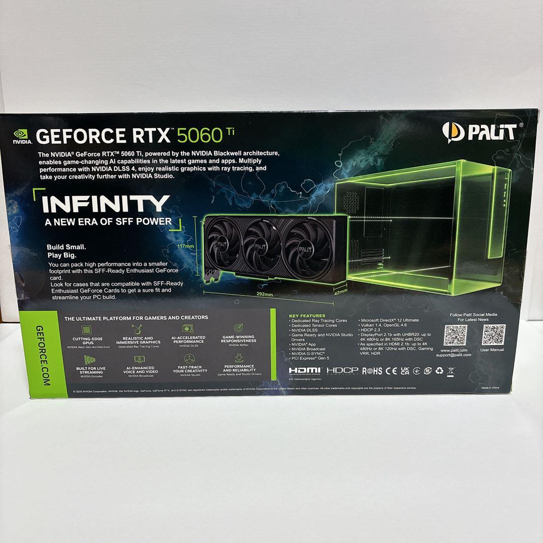 【動作確認済】PALIT GeForce RTX 5060 Ti 16GB