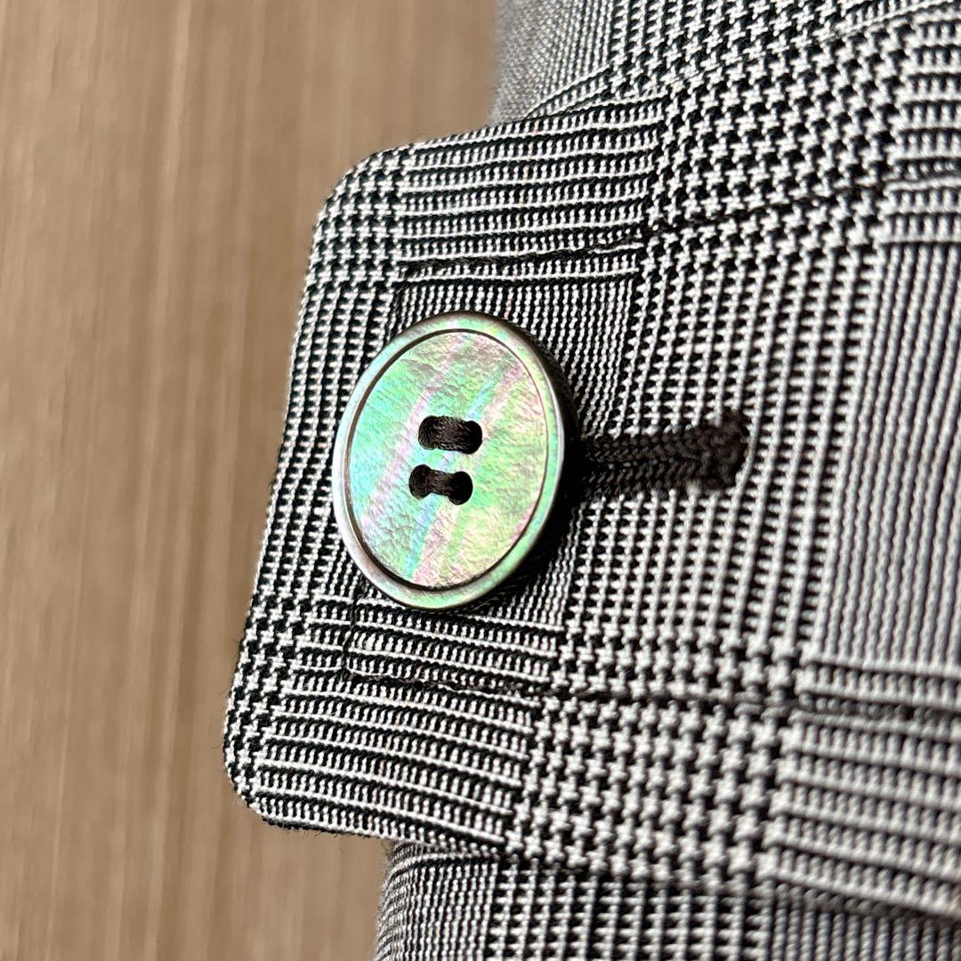 【1368】アナイ　チェックトレンチコート　38 白黒　春　スプリングコート