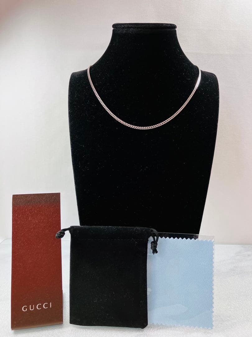 【超美品】GUCCI クローム喜平チェーン ネックレス 男女兼用　SV925