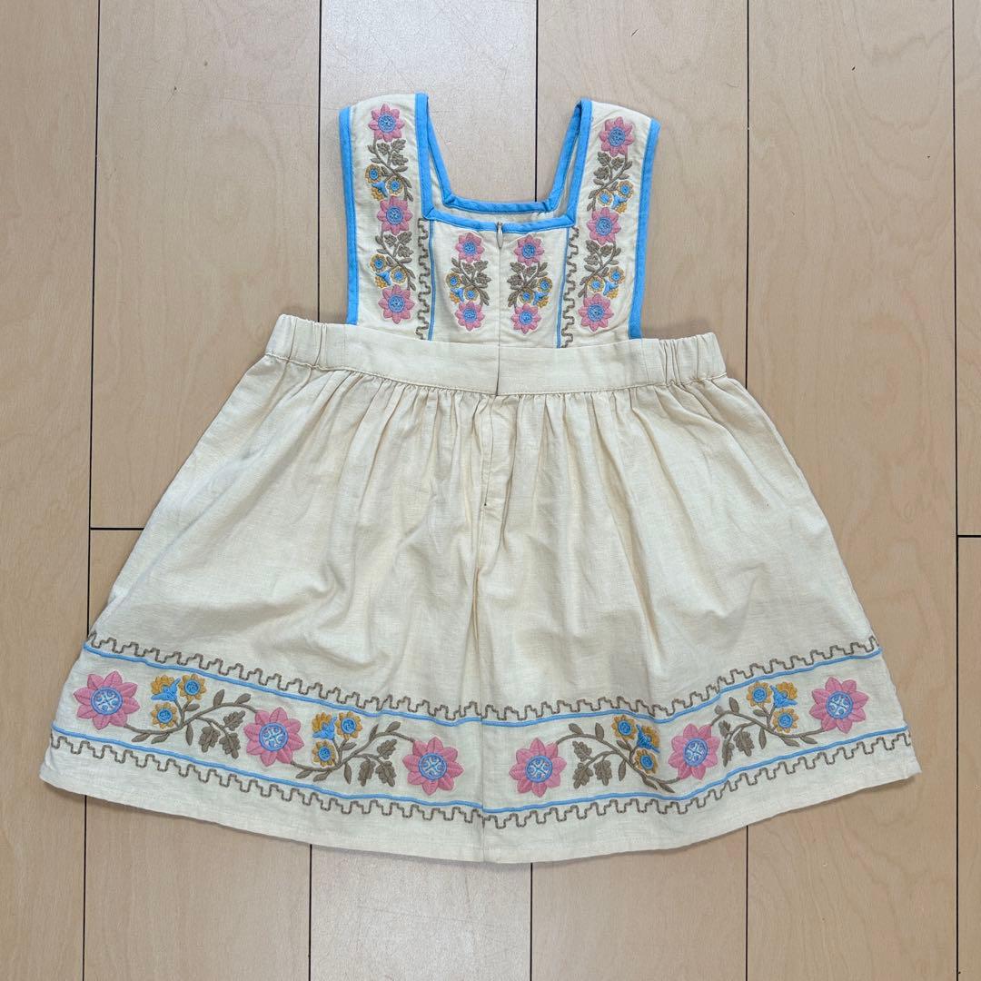 美品　apolina PINAFORE エプロンワンピース　2-3y