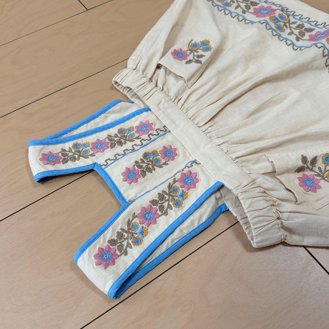 美品　apolina PINAFORE エプロンワンピース　2-3y