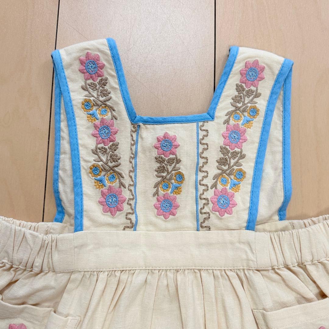 美品　apolina PINAFORE エプロンワンピース　2-3y