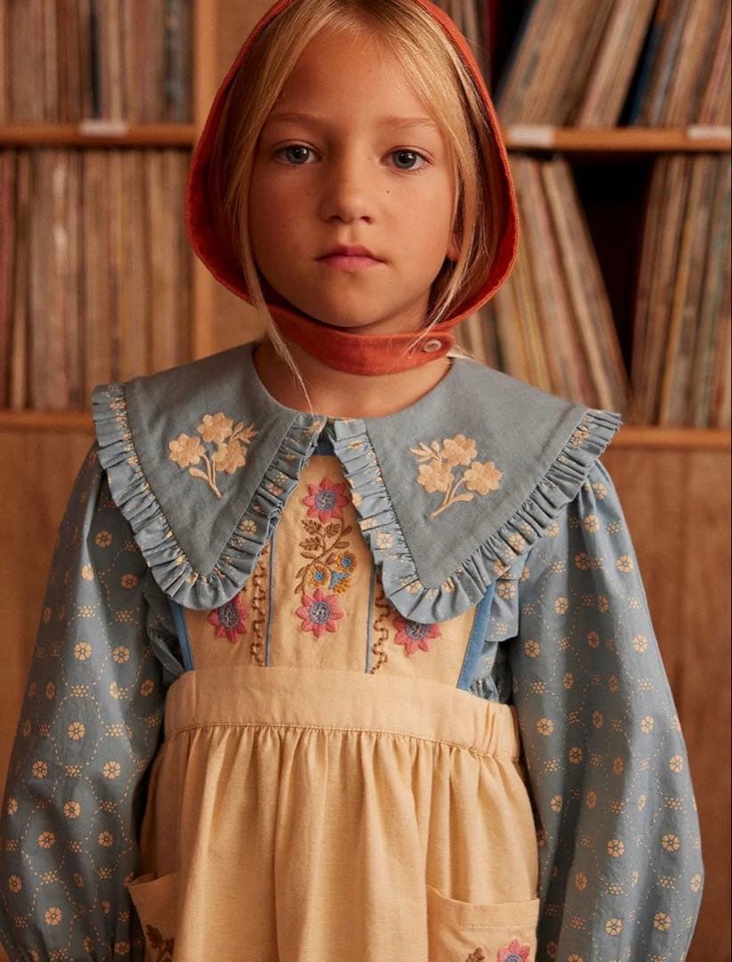 美品　apolina PINAFORE エプロンワンピース　2-3y