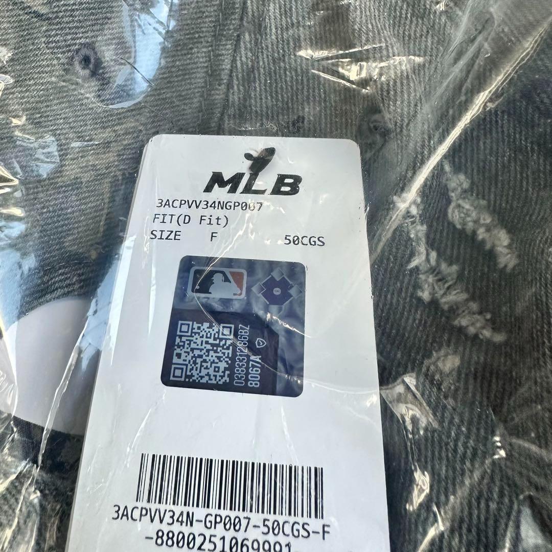 SALE!!【MLB korea】韓国限定＊ダメージキャップ＊ダークグレー＊新品