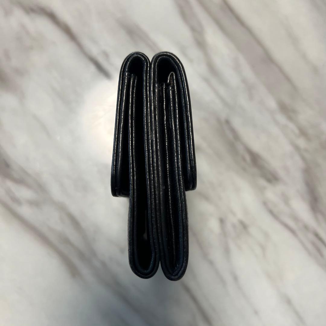 M*♡様 CHANEL シャネル　ミニ財布　三つ折り　キャビアスキン　黒　ブラッ