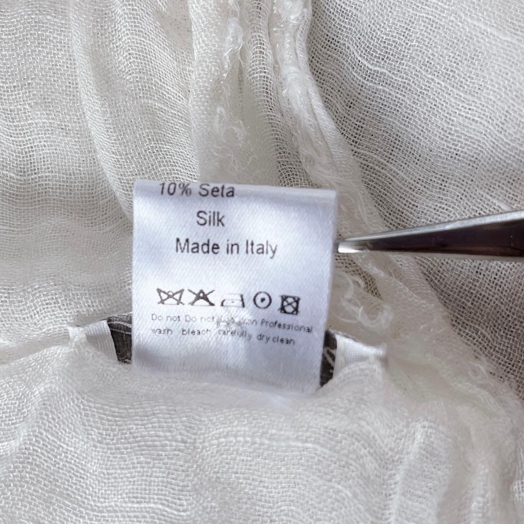 Faliero Sarti モダール　リネン　シルク　ストール　大判　ホワイト