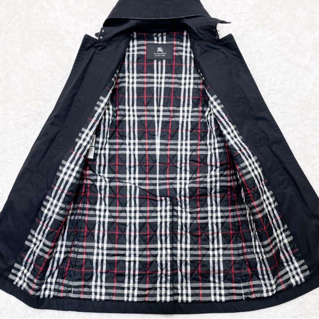 未使用級BURBERRY ノバチェック　極暖　ダッフルコート 　ブラック　大人気
