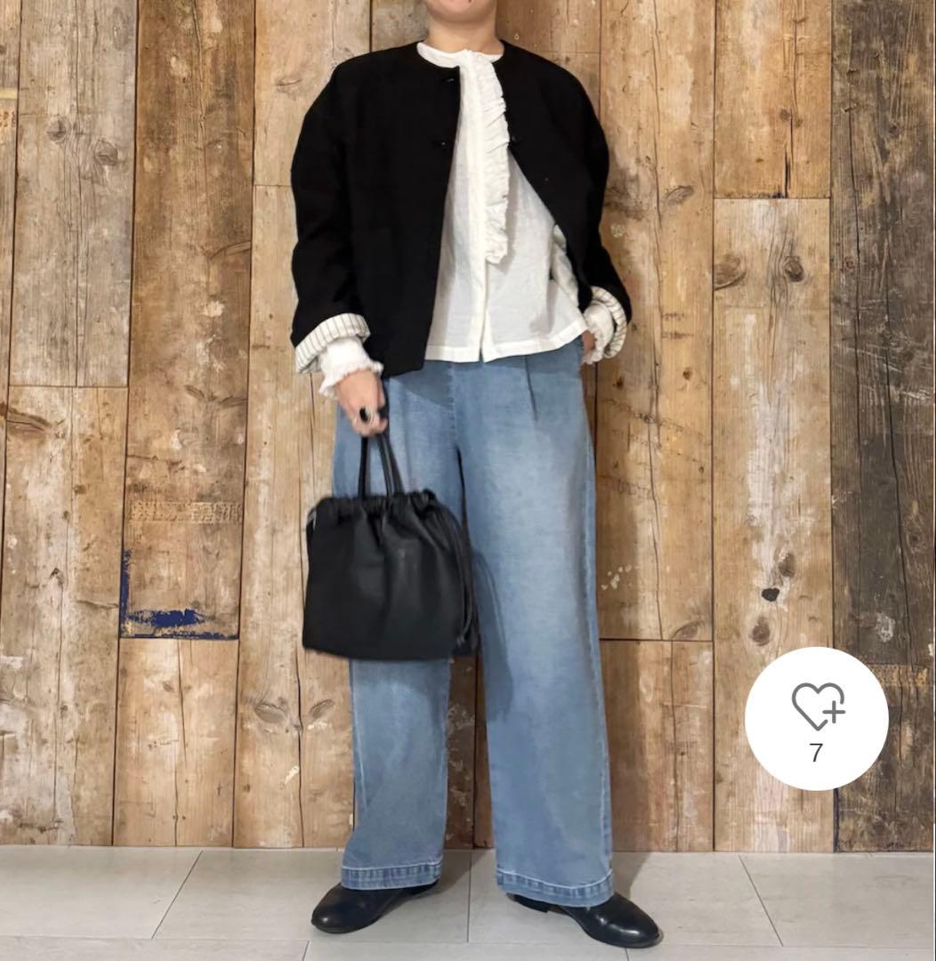 かぐれ　新品　今季　フェードデニムイージーパンツ　ジーンズ　2026春夏