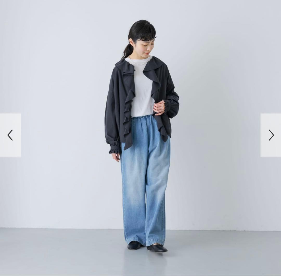 かぐれ　新品　今季　フェードデニムイージーパンツ　ジーンズ　2026春夏