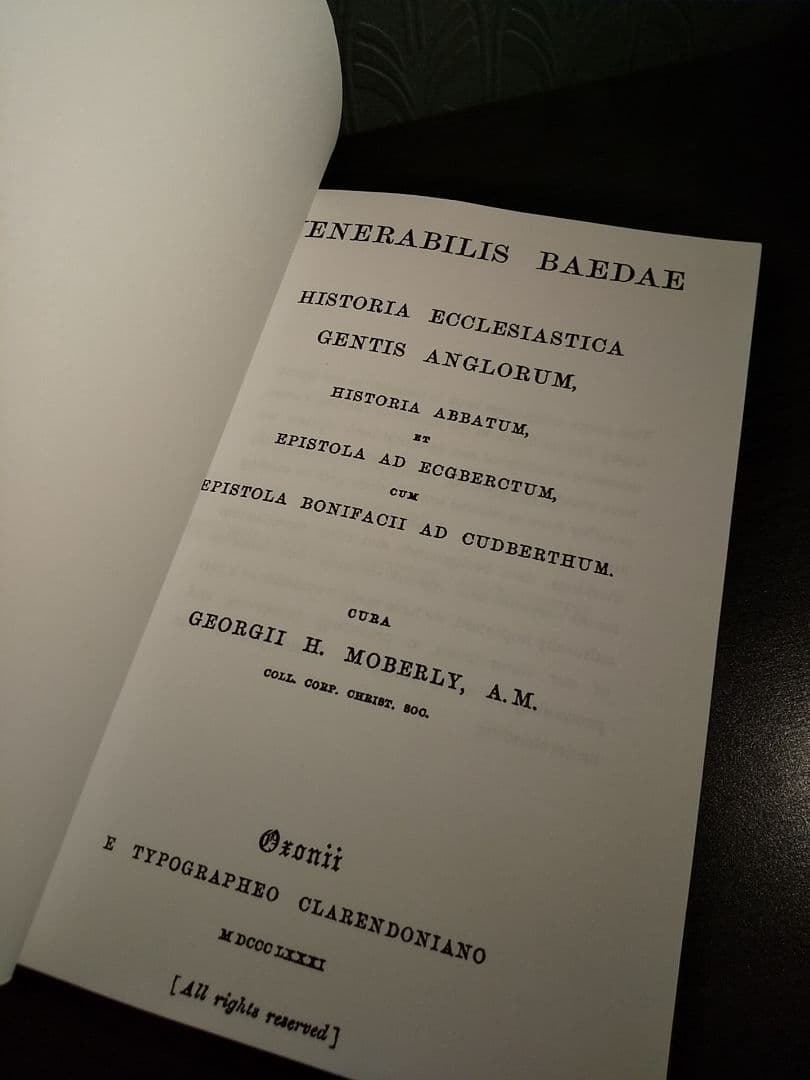 〈洋書〉影印本・尊いバエダ: 英国国民の教会史 (1881)