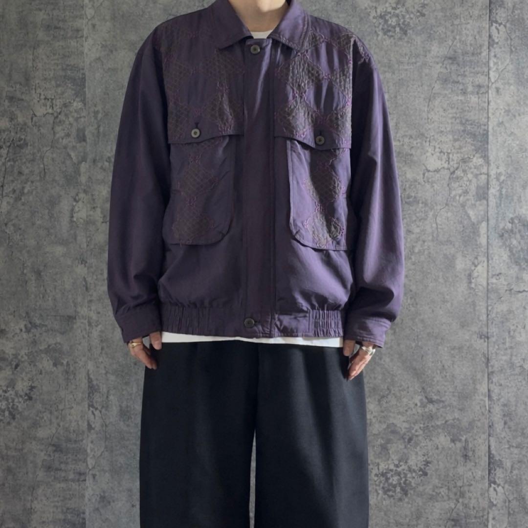 ジャケット・アウター 90s Vintage silk zip up jacket archive