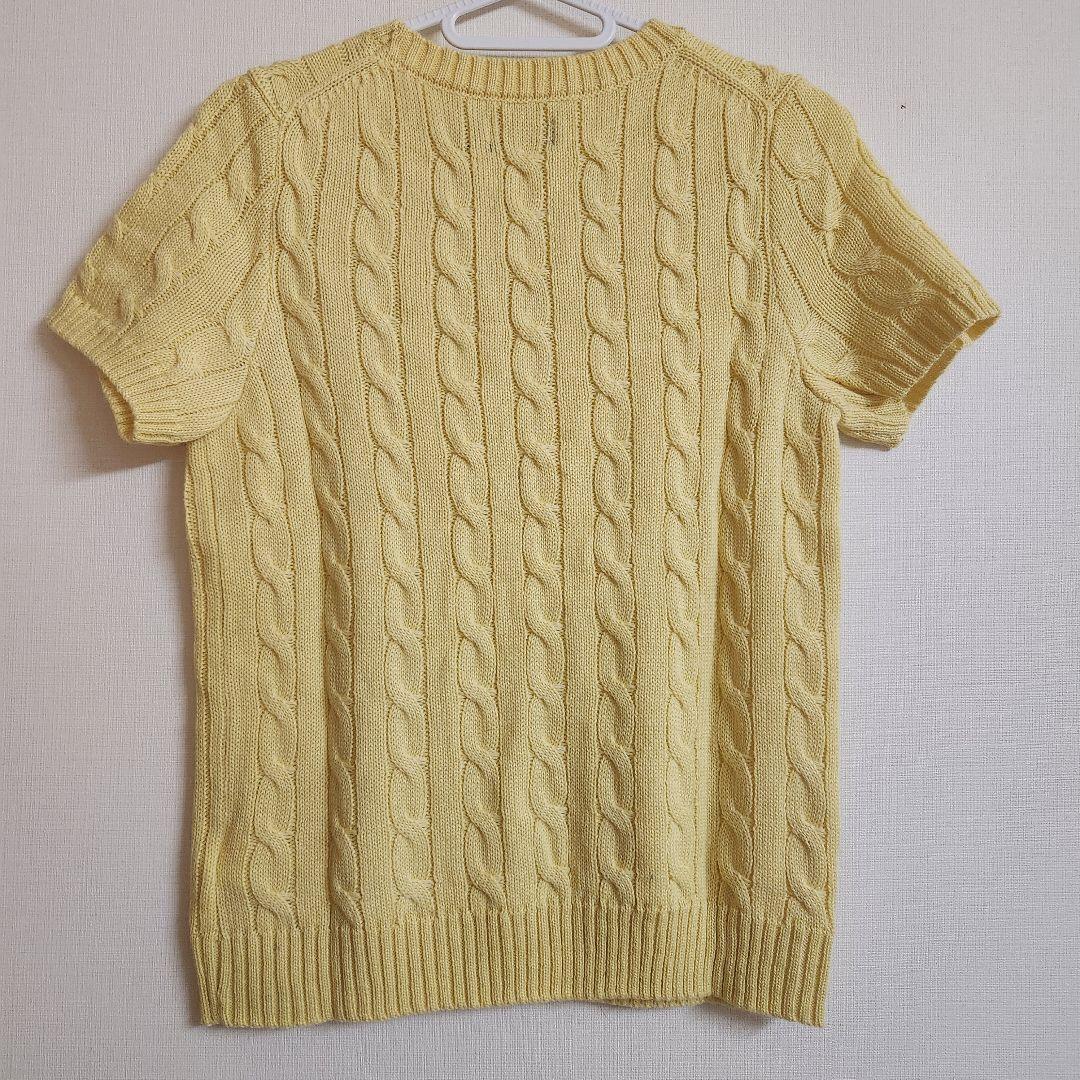 【美品】ラルフローレン　ケーブルニット　セーター　 半袖　イエロー