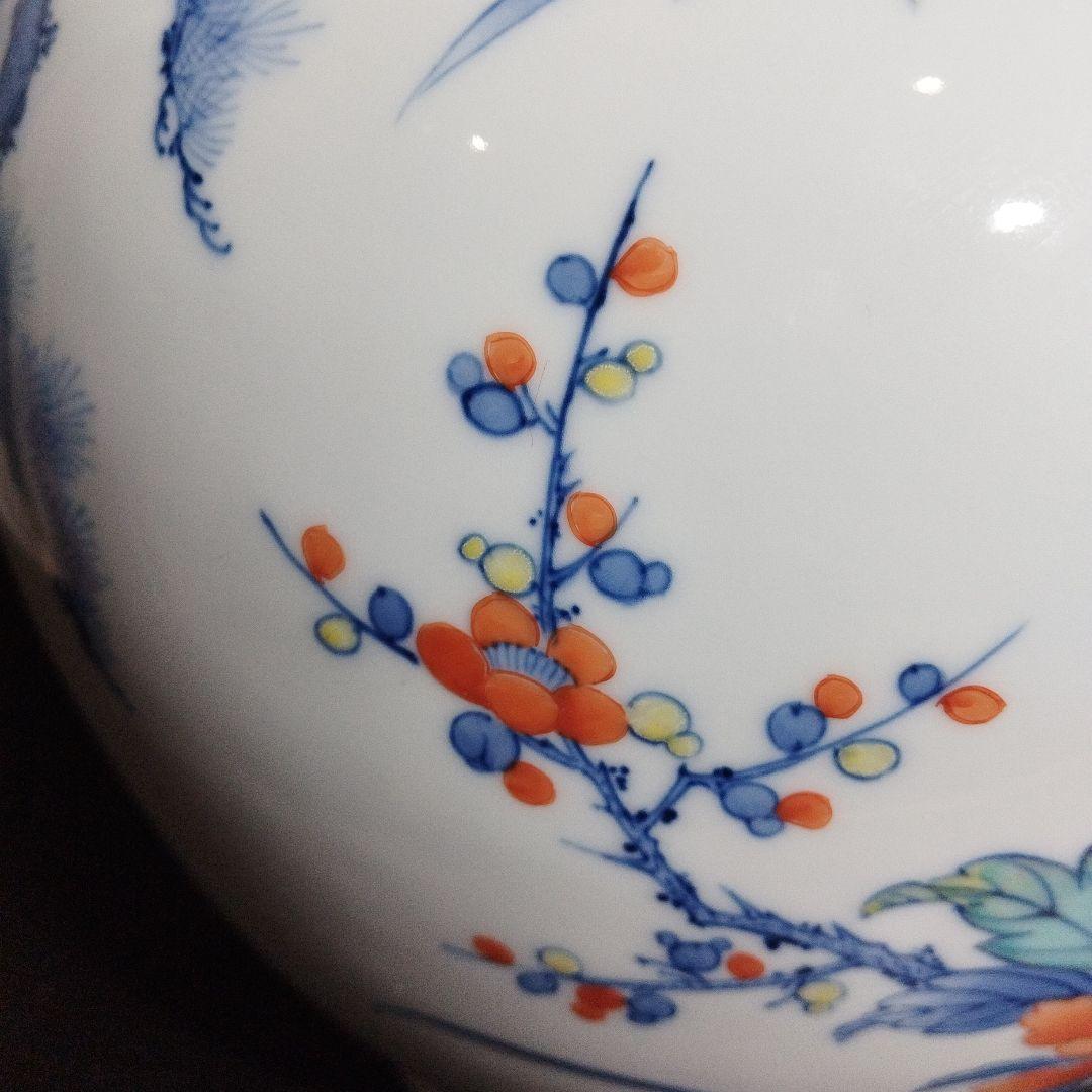 花瓶 壺 色鍋島柴田岳山作