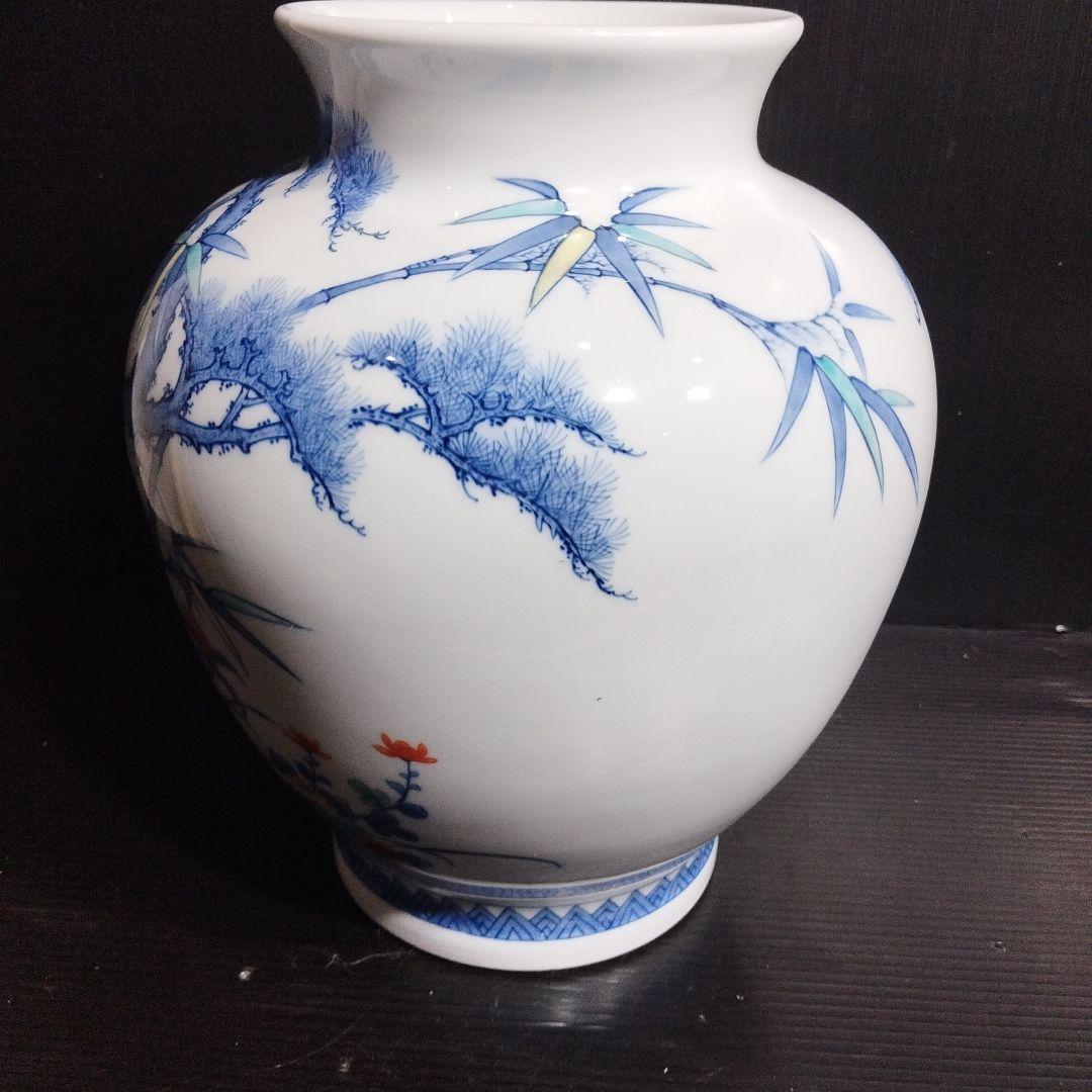 花瓶 壺 色鍋島柴田岳山作