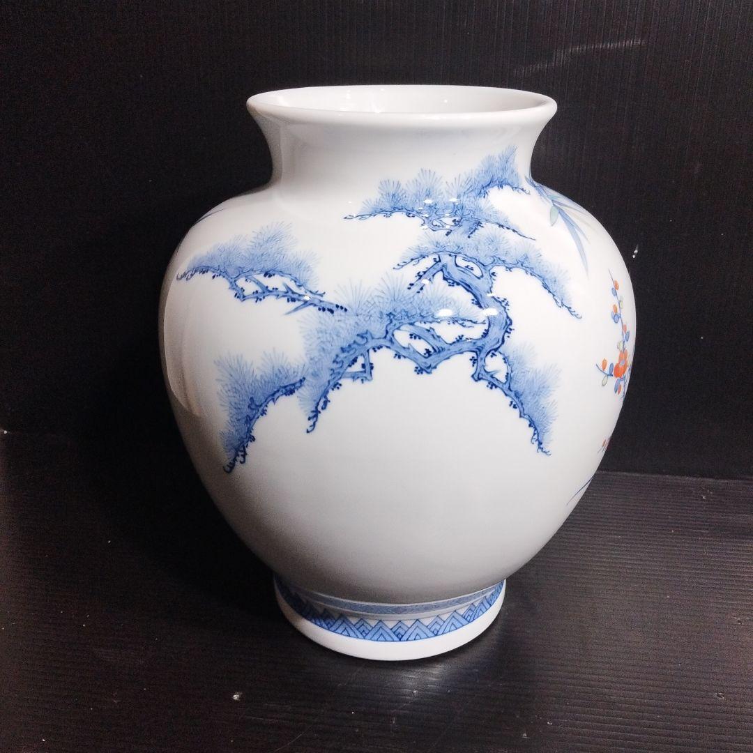 花瓶 壺 色鍋島柴田岳山作