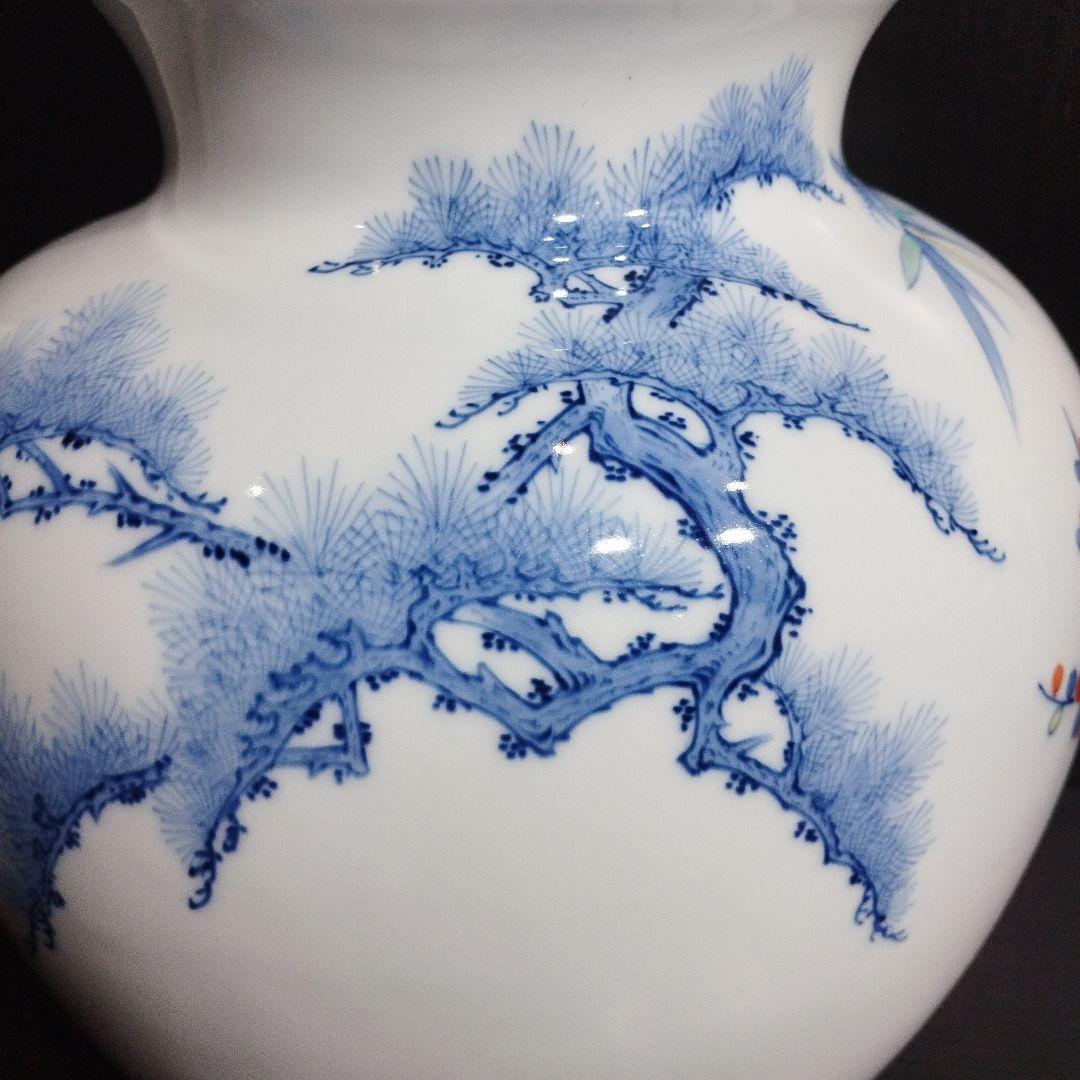花瓶 壺 色鍋島柴田岳山作