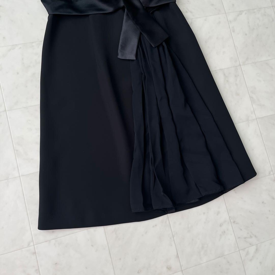 美品♡現行♡プラダ ギャザー ワンピース ロング リボン 38 S ブラック