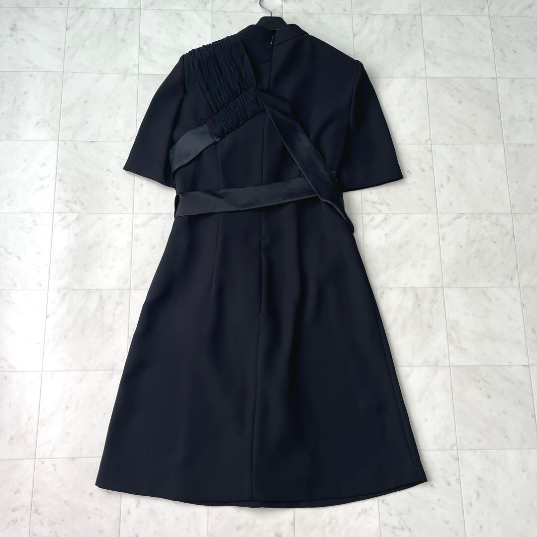 美品♡現行♡プラダ ギャザー ワンピース ロング リボン 38 S ブラック