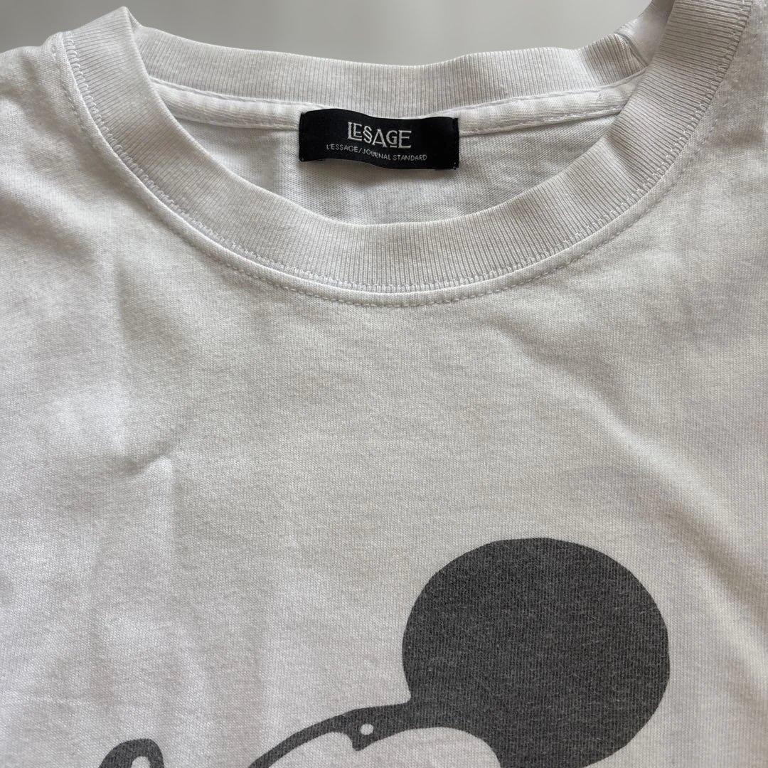 ジャーナルスタンダード レサージュ　MICKEY ピグメントTシャツ　ホワイト
