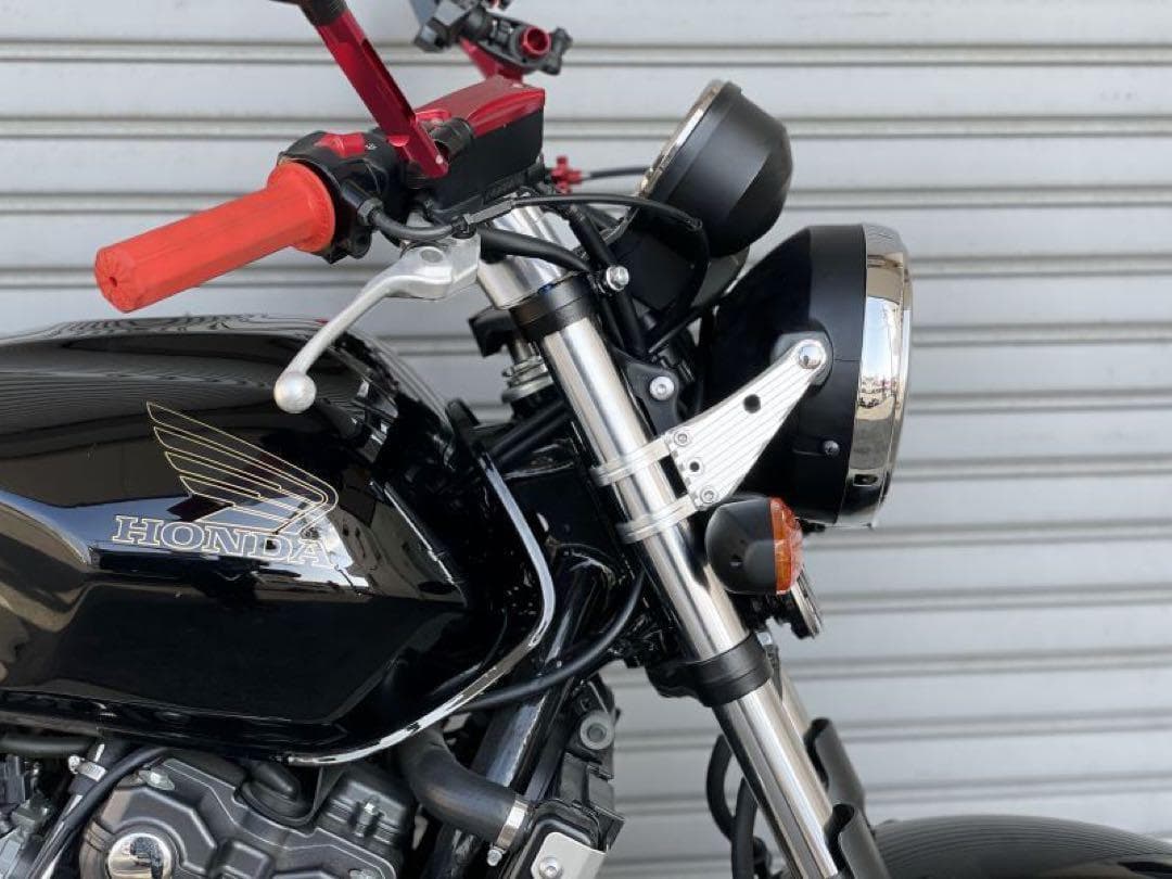 ゆ H7-41BK ジュラルミン ヘッドライトステー 41φ用 ブラック