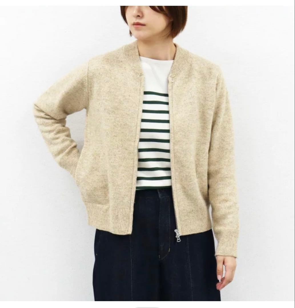 NATURAL LAUNDRYメランジラム　カーディガン　ZIPブルゾン