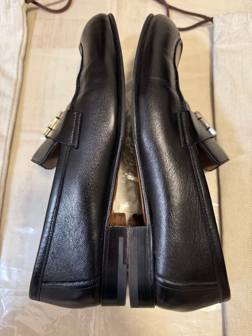 HERMES エルメス モカシン パリ 黒 ブラック ローファー サイズ42