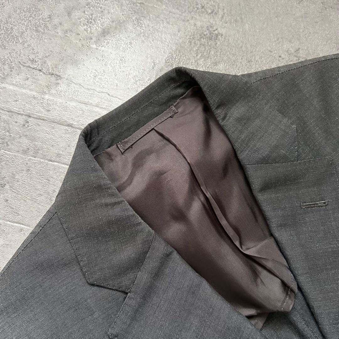希少 三者混 ATTIRE 麻 リネン ソラーロ スーツ グレー 2B スーツ