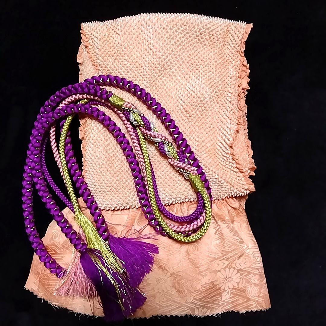 振り袖 フルセット 正絹 緑 地紋 重ね衿 振袖 駒刺繍