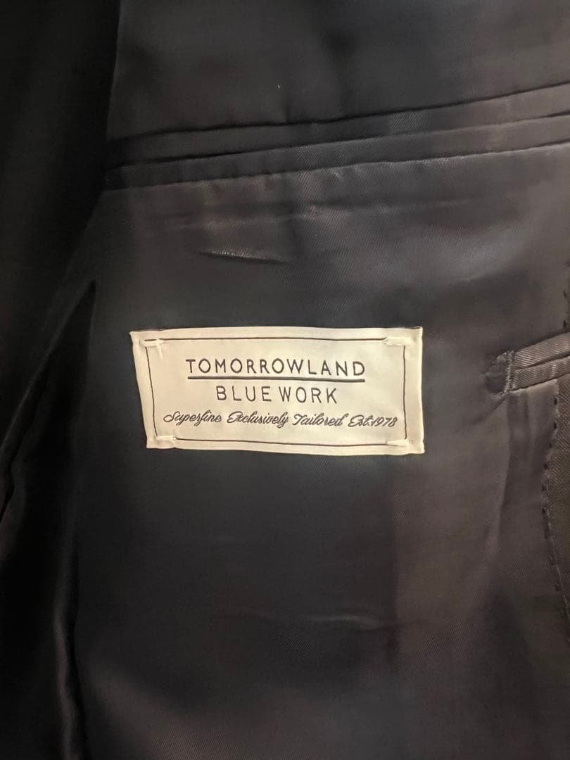 TOMORROWLAND BLUE WORK ネイビーウールスーツ 46