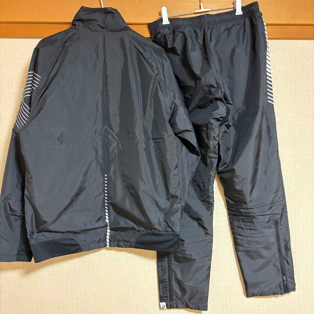 asics アシックス ブラック ジャージ　上下セットアップ　L