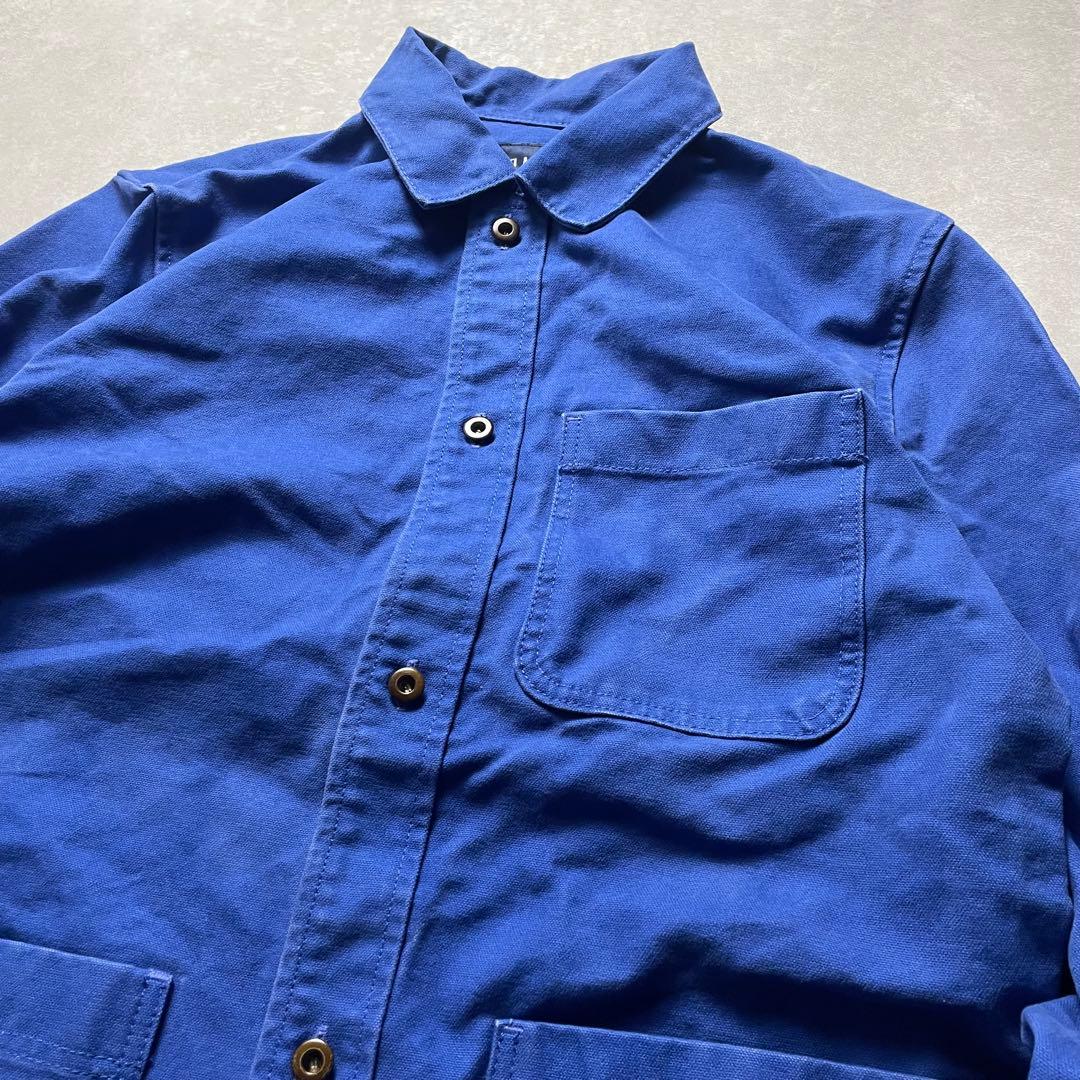 90s OLD GAP フレンチワークジャケットブルーダック地カバーオール古着