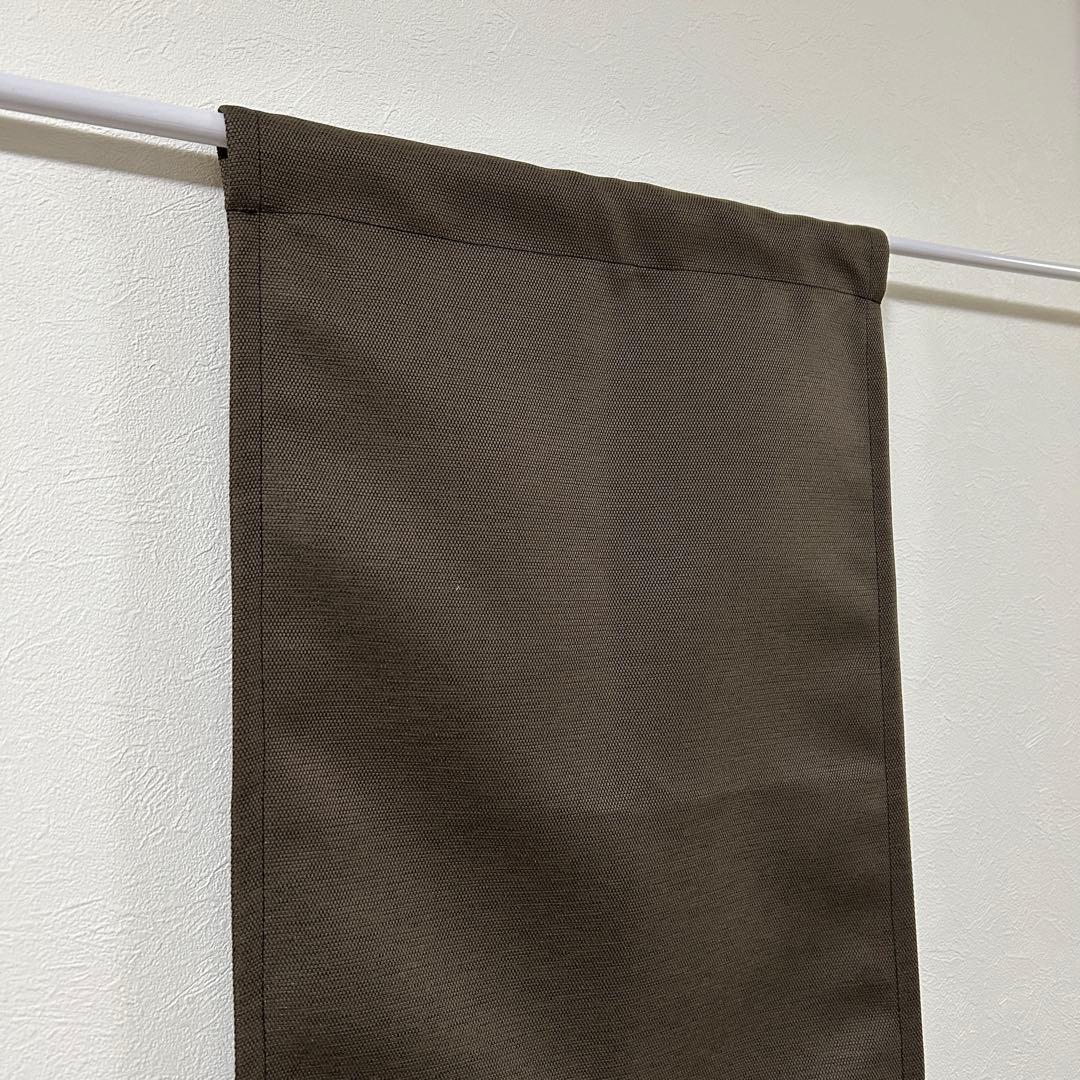 【りんごちっぷ】カフェカーテン　3枚　オーダー品　刺繍　遮光　ブラウン