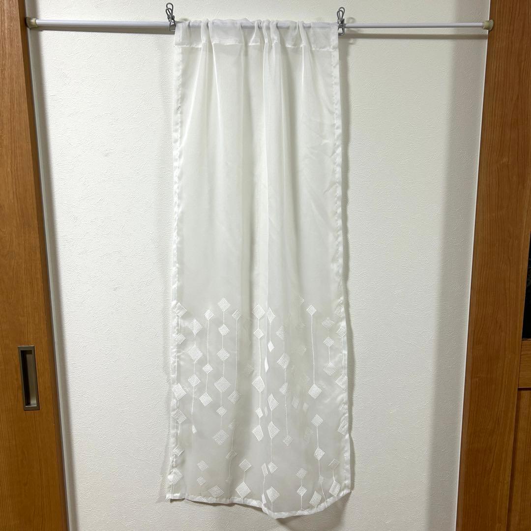 【りんごちっぷ】カフェカーテン　3枚　オーダー品　刺繍　遮光　ブラウン