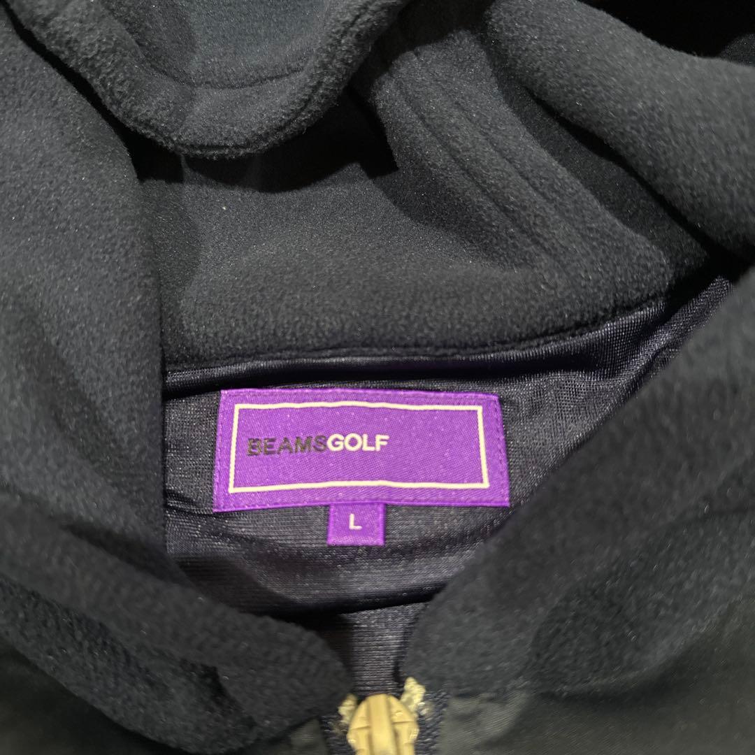 【BEAMS GOLF】 フード付きジャケット パーカー　フリース　ネイビー　L