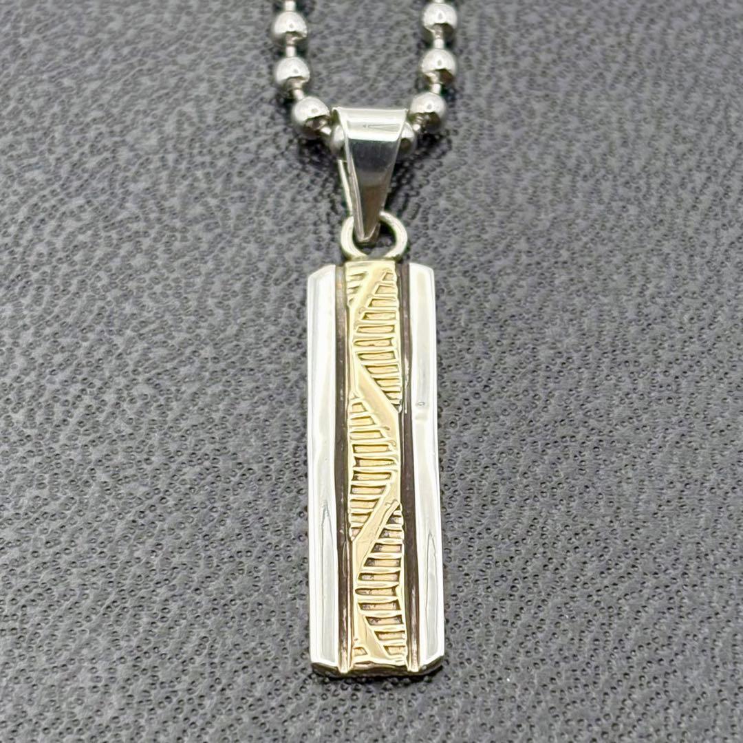 ナバホ族 ブルースモーガン 14K スタンプワーク ツートン ネックレス 美品