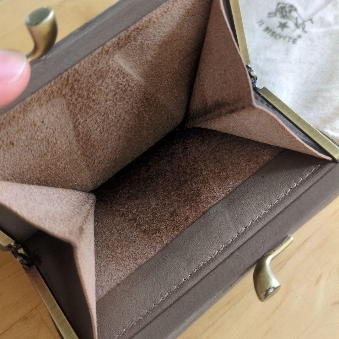 IL BISONTE グレー 二つ折り財布 収納袋付き