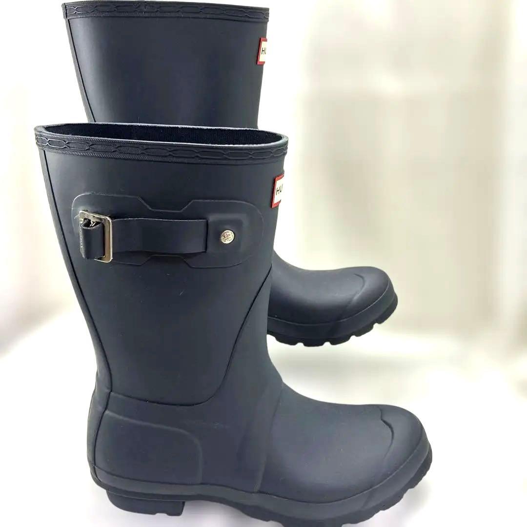 美品　ハンター　ショートブーツ　ダークネイビー　サイズ38