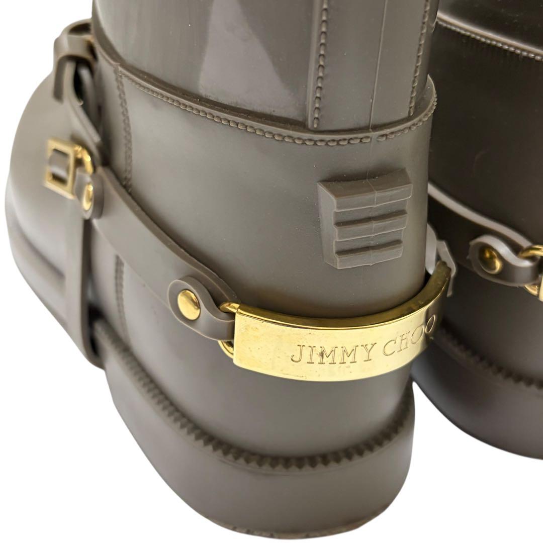 Jimmy Choo ジミーチュウ レインブーツ ラバー ロングブーツ グレー