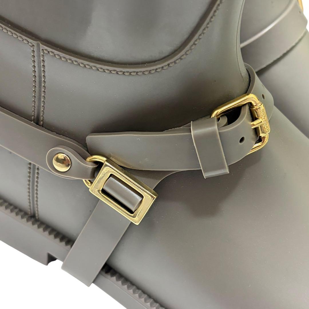 Jimmy Choo ジミーチュウ レインブーツ ラバー ロングブーツ グレー