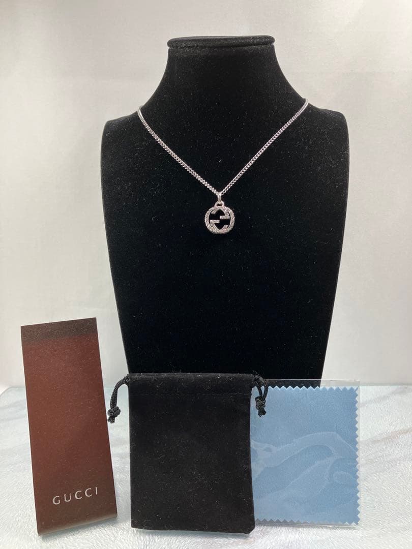 【美品】GUCCI ネックレス トップ925＋社外チェーン 男女兼用