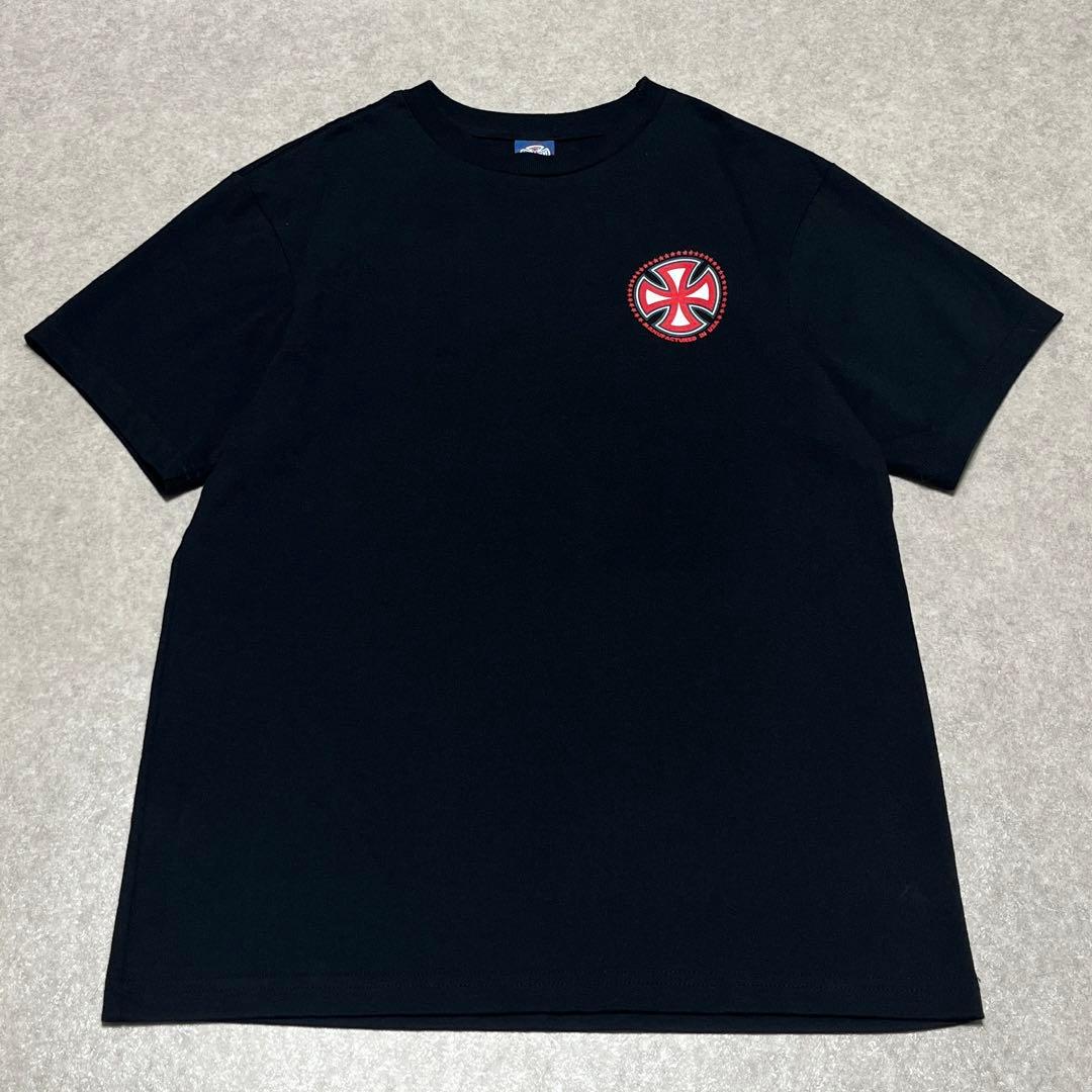 パ*チ様 00s程 USA製 INDEPENDENT アイアンクロス Tシャツ