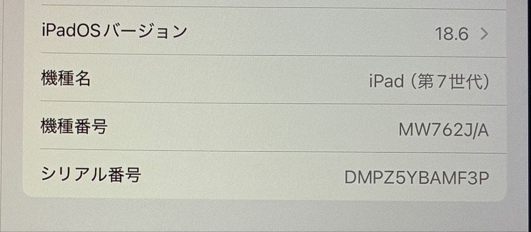 Apple iPad 第7世代 Wi‑Fi 32GB バッテリー97％