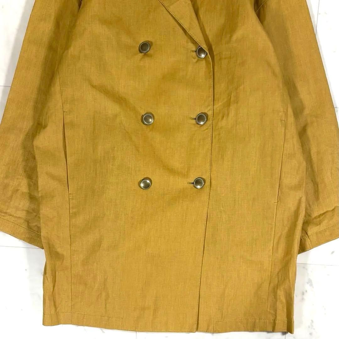美品 23区 ダブルブレストコート リネン100% リベコ 麻 ゆったり 大きめ
