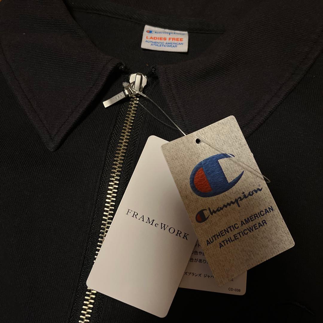 FRAMeWORK チャンピオン別注 JERSEY HALF ZIP TEE